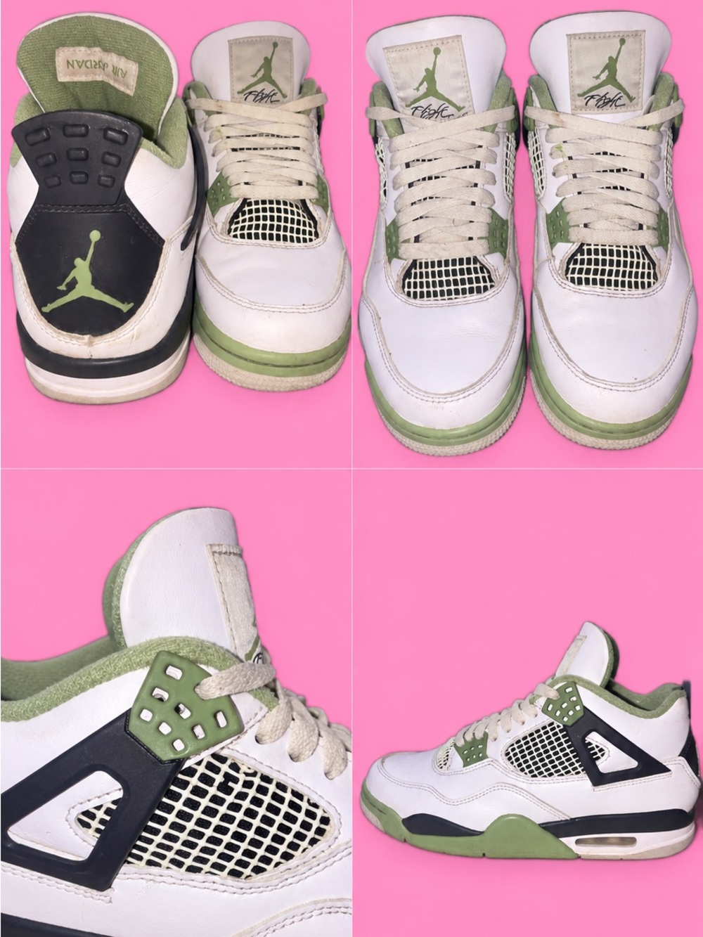 Jordan 4 mens/women Shoes - White & Green